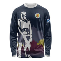 Custom Scotland Football Long Sleeve Shirt William Wallace Statue Edinburgh Castle Art