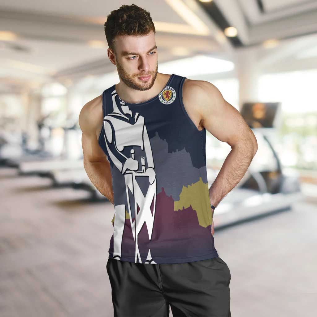 Custom Scotland Football Men Tank Top William Wallace Statue Edinburgh Castle Art