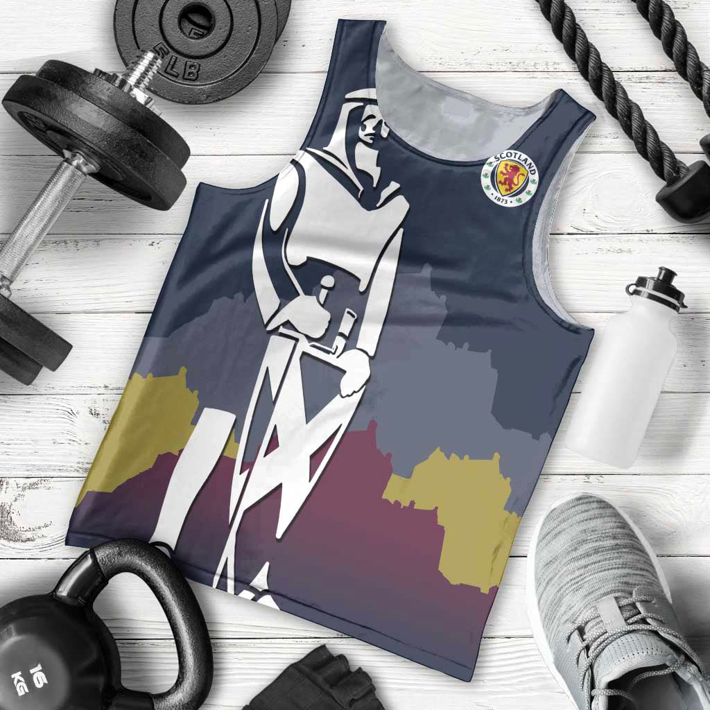 Custom Scotland Football Men Tank Top William Wallace Statue Edinburgh Castle Art