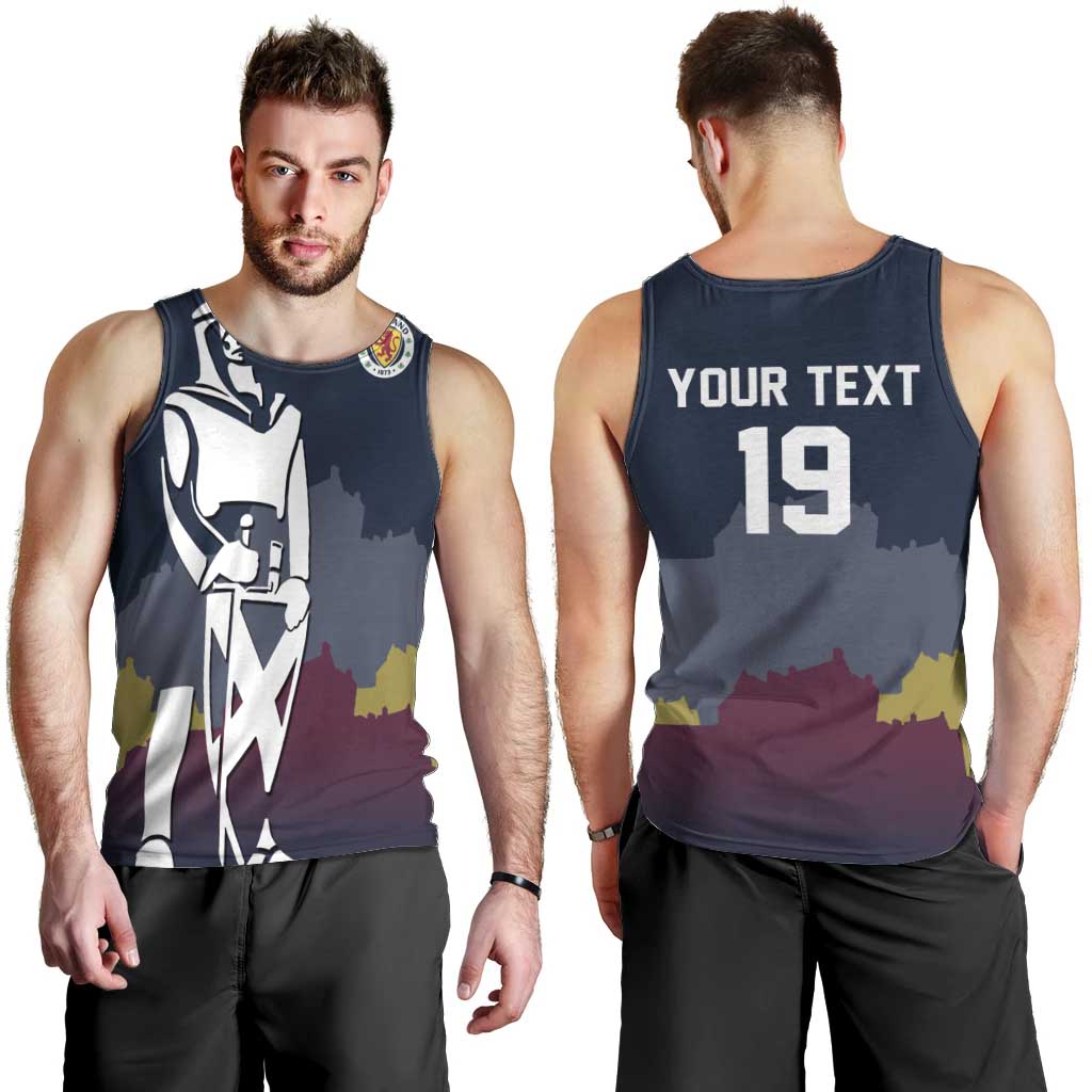Custom Scotland Football Men Tank Top William Wallace Statue Edinburgh Castle Art