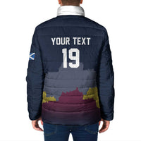 Custom Scotland Football Padded Jacket William Wallace Statue Edinburgh Castle Art