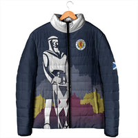 Custom Scotland Football Padded Jacket William Wallace Statue Edinburgh Castle Art