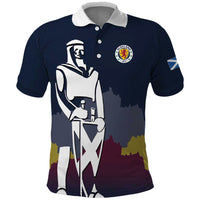 Custom Scotland Football Polo Shirt William Wallace Statue Edinburgh Castle Art