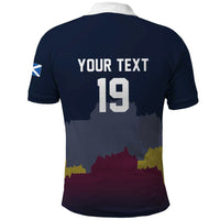 Custom Scotland Football Polo Shirt William Wallace Statue Edinburgh Castle Art