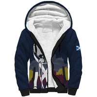 Custom Scotland Football Sherpa Hoodie William Wallace Statue Edinburgh Castle Art