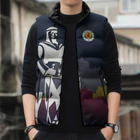 Custom Scotland Football Sleeveless Puffer Jacket William Wallace Statue Edinburgh Castle Art