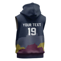 Custom Scotland Football Sleeveless Zip Hoodie William Wallace Statue Edinburgh Castle Art