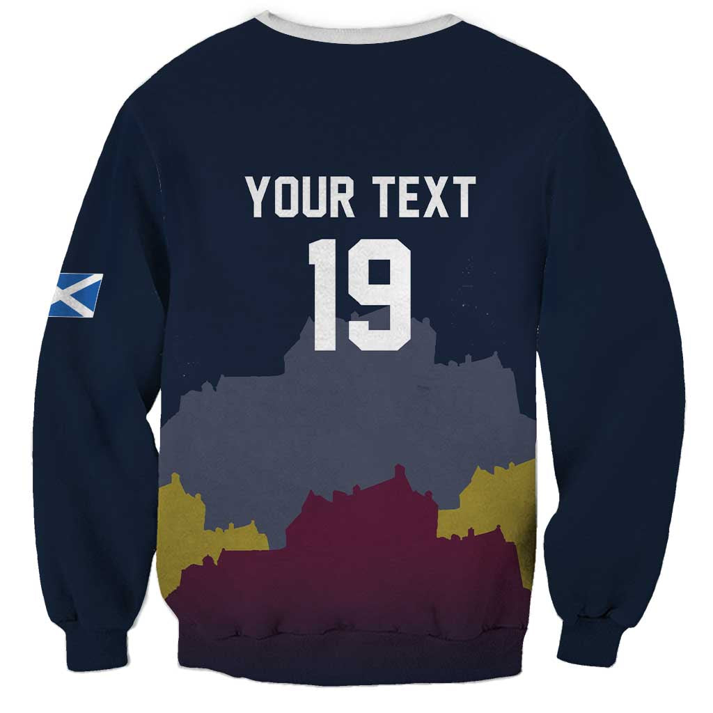 Custom Scotland Football Sweatshirt William Wallace Statue Edinburgh Castle Art