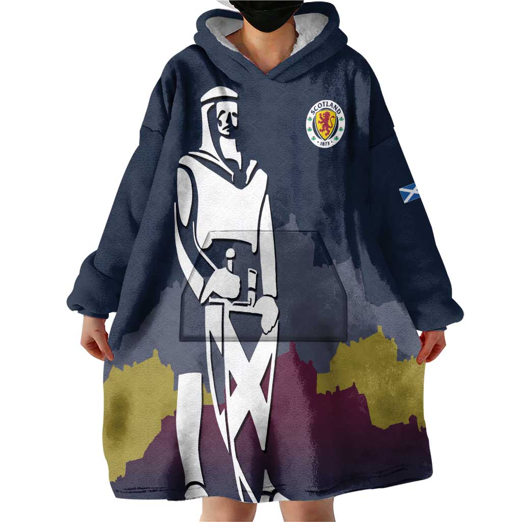 Custom Scotland Football Wearable Blanket Hoodie William Wallace Statue Edinburgh Castle Art