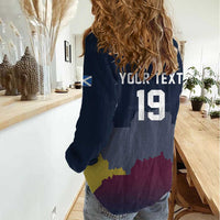 Custom Scotland Football Women Casual Shirt William Wallace Statue Edinburgh Castle Art