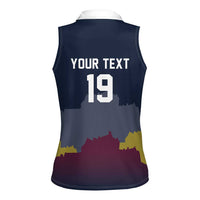 Custom Scotland Football Women Sleeveless Polo Shirt William Wallace Statue Edinburgh Castle Art