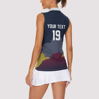 Custom Scotland Football Women Sleeveless Polo Shirt William Wallace Statue Edinburgh Castle Art