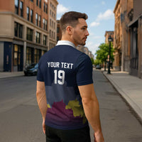 Custom Scotland Football Zipper Polo Shirt William Wallace Statue Edinburgh Castle Art
