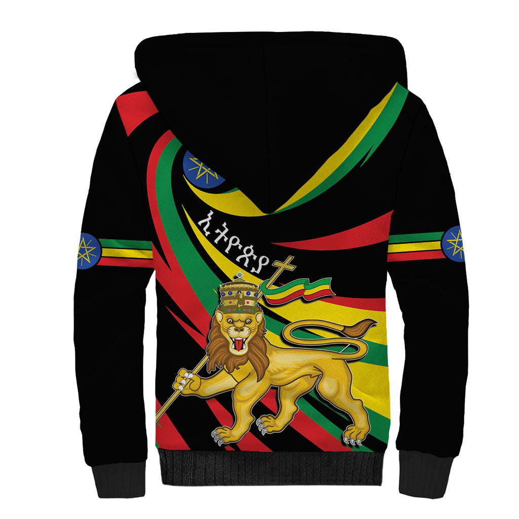 Ethiopia National Day 1991 Sherpa Hoodie Habesha Lion Of Judah