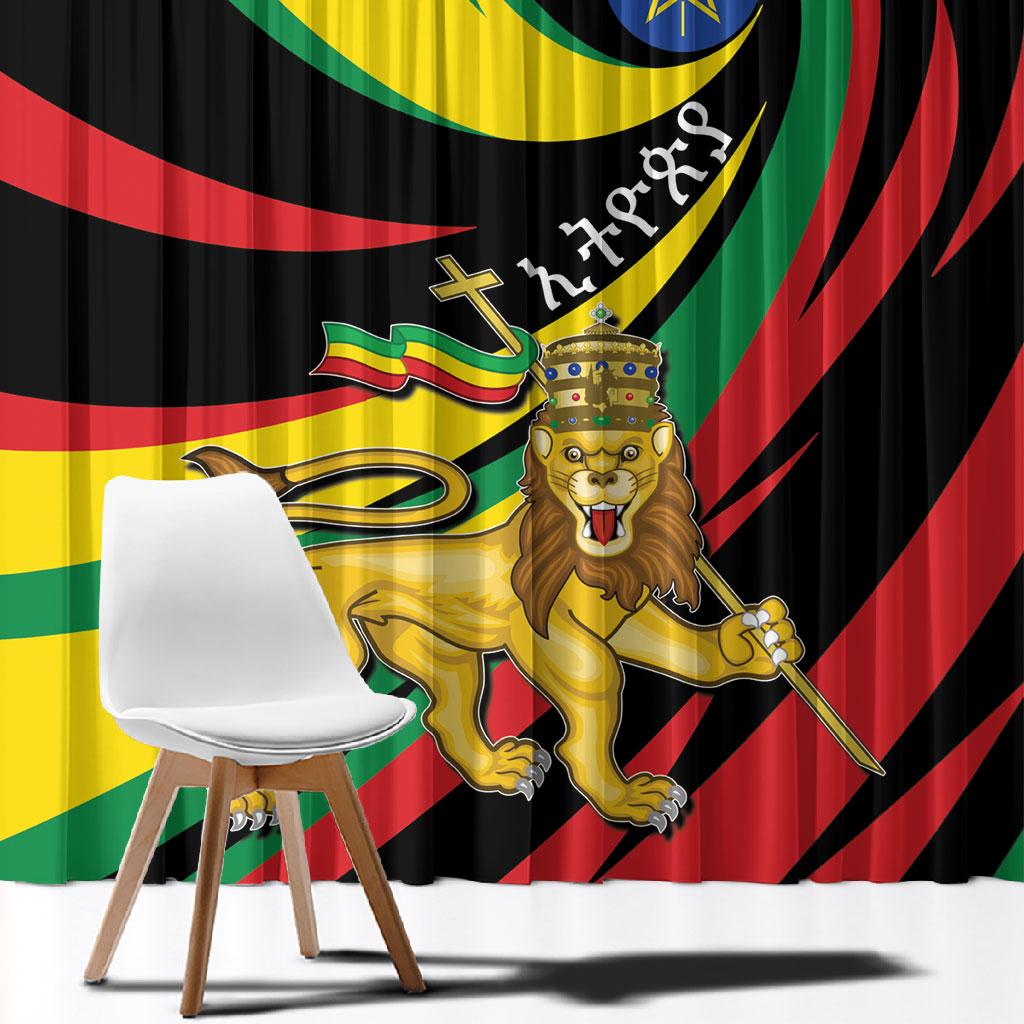 Ethiopia National Day 1991 Window Curtain Habesha Lion Of Judah