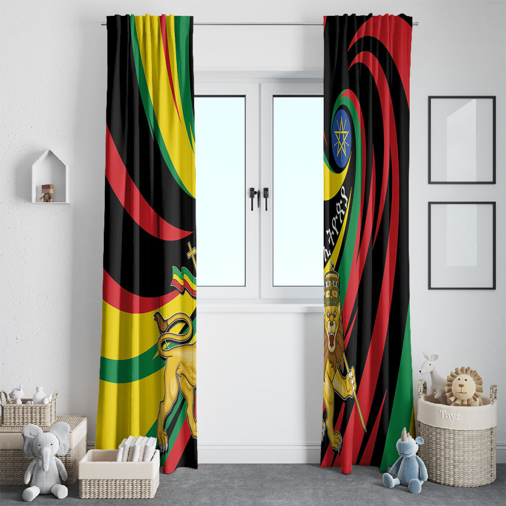 Ethiopia National Day 1991 Window Curtain Habesha Lion Of Judah