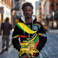 Ethiopia National Day 1991 Zip Hoodie Habesha Lion Of Judah
