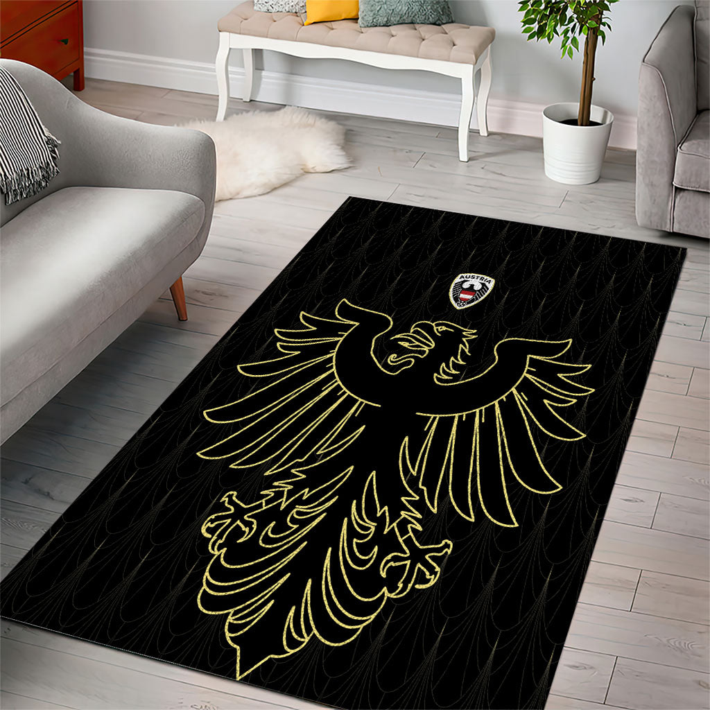 World Football 2026 Austria Area Rug Austrian Eagles Black Glory