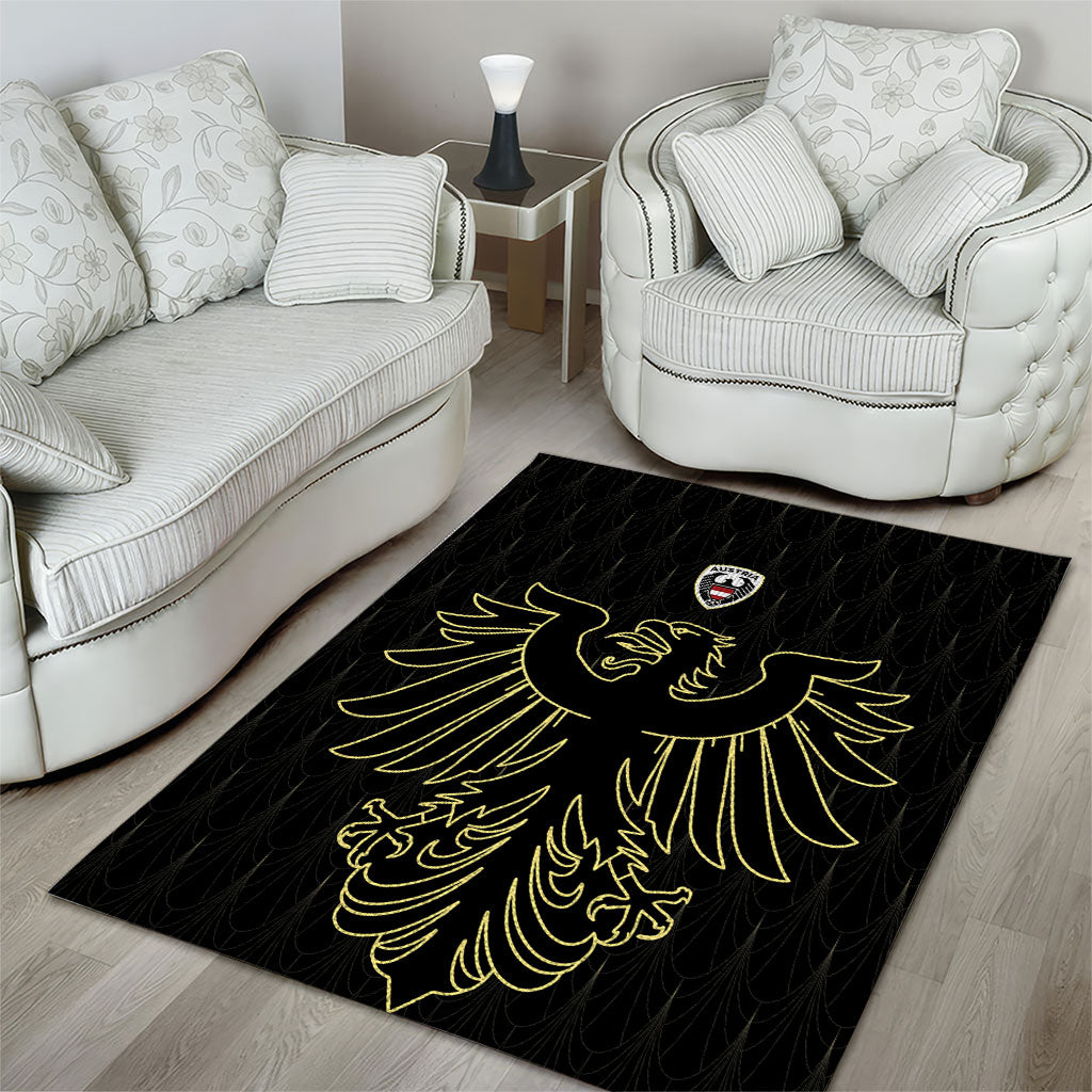 World Football 2026 Austria Area Rug Austrian Eagles Black Glory