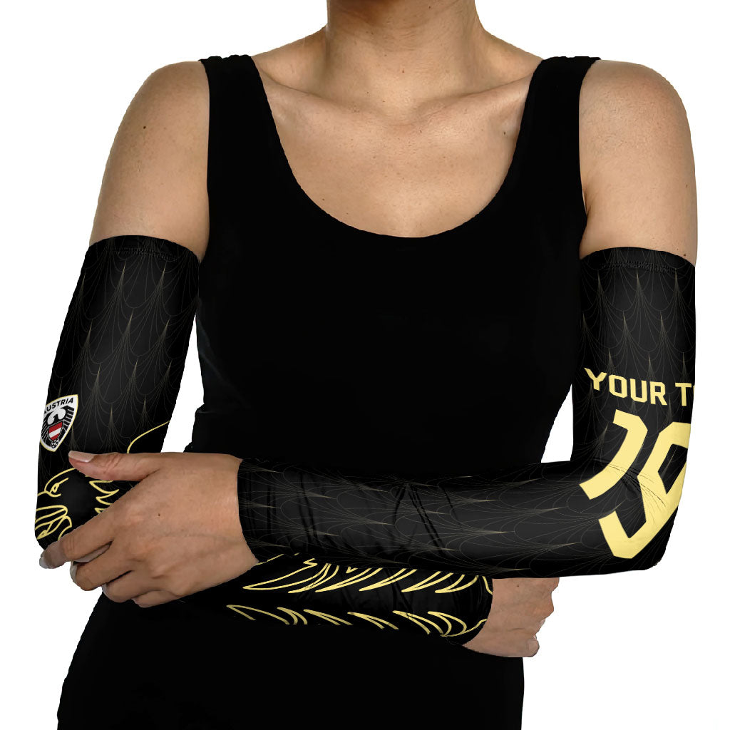 Custom World Football 2026 Austria Arm Sleeves Austrian Eagles Black Glory