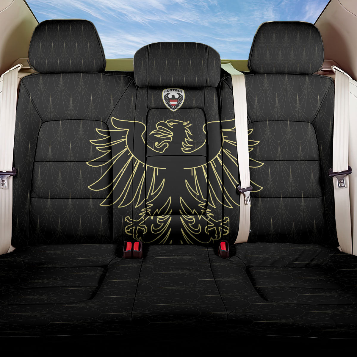 World Football 2026 Austria Back Car Seat Cover Austrian Eagles Black Glory