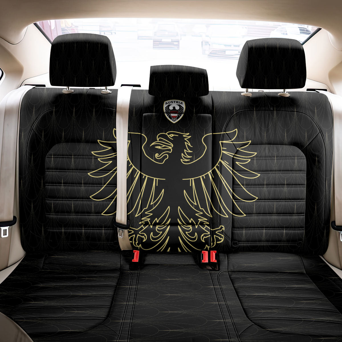 World Football 2026 Austria Back Car Seat Cover Austrian Eagles Black Glory