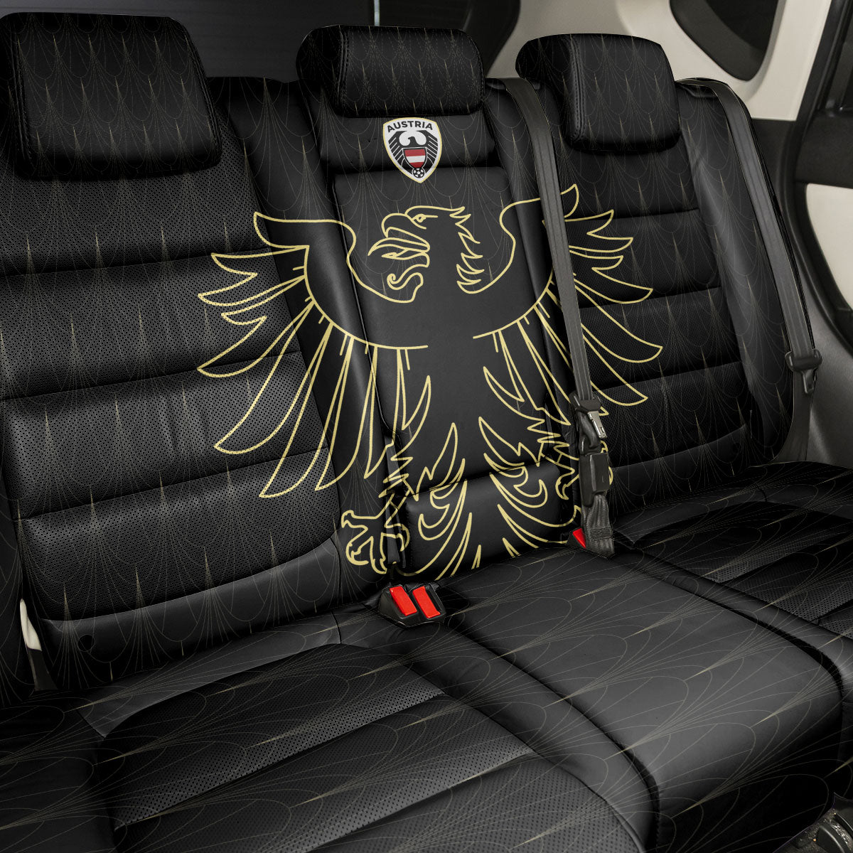 World Football 2026 Austria Back Car Seat Cover Austrian Eagles Black Glory