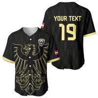Custom World Football 2026 Austria Baseball Jersey Austrian Eagles Black Glory