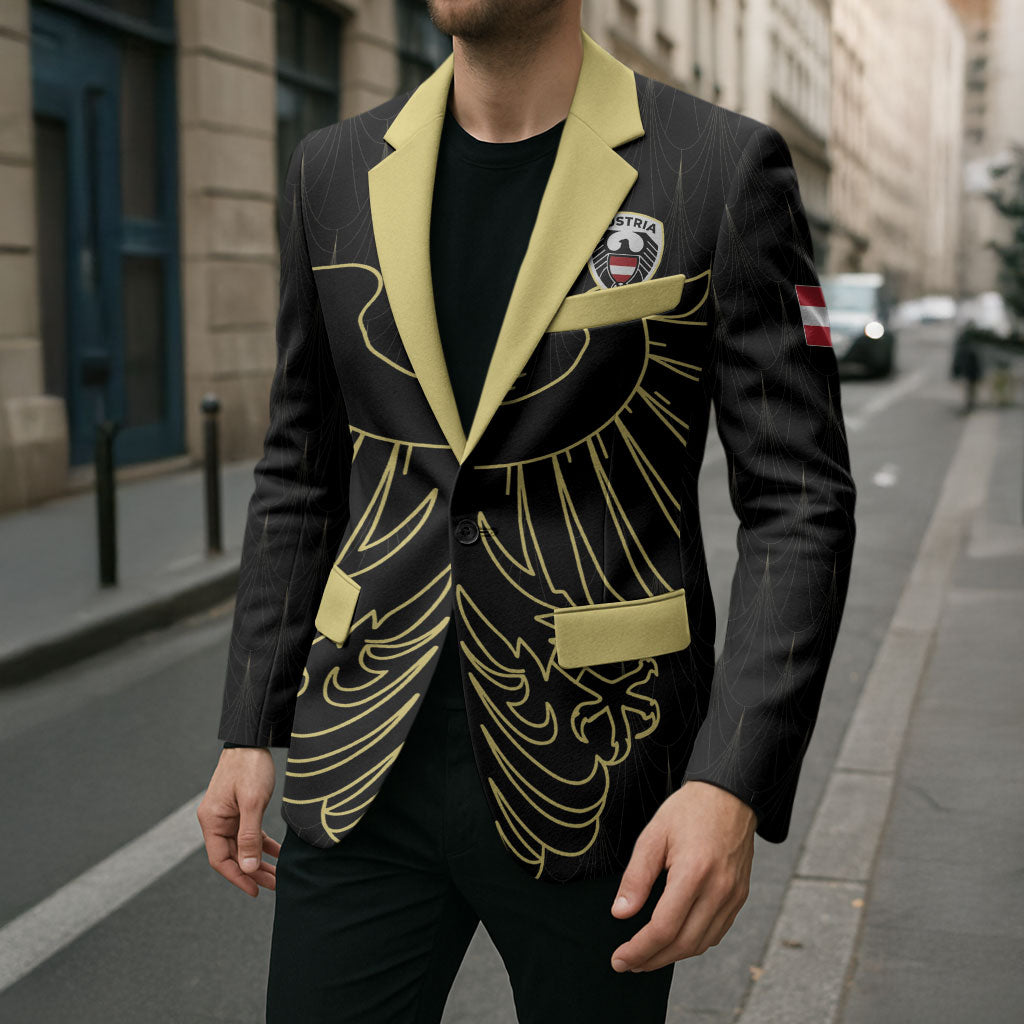 Custom World Football 2026 Austria Blazer Austrian Eagles Black Glory