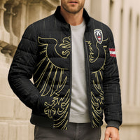 Custom World Football 2026 Austria Bomber Puffer Jacket Austrian Eagles Black Glory
