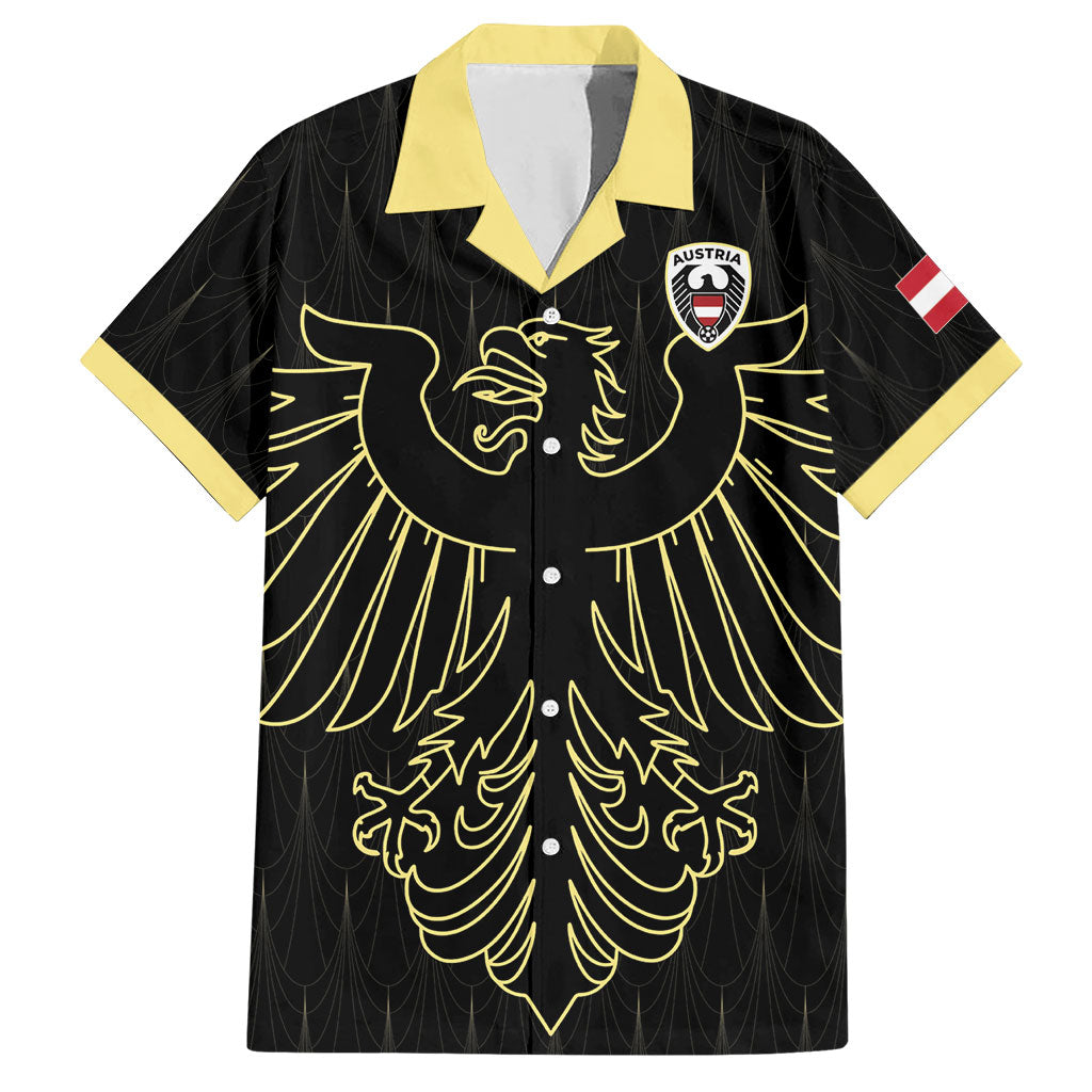 Custom World Football 2026 Austria Hawaiian Shirt Austrian Eagles Black Glory