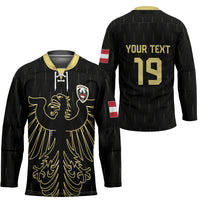Custom World Football 2026 Austria Hockey Jersey Austrian Eagles Black Glory