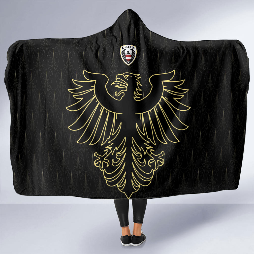 World Football 2026 Austria Hooded Blanket Austrian Eagles Black Glory