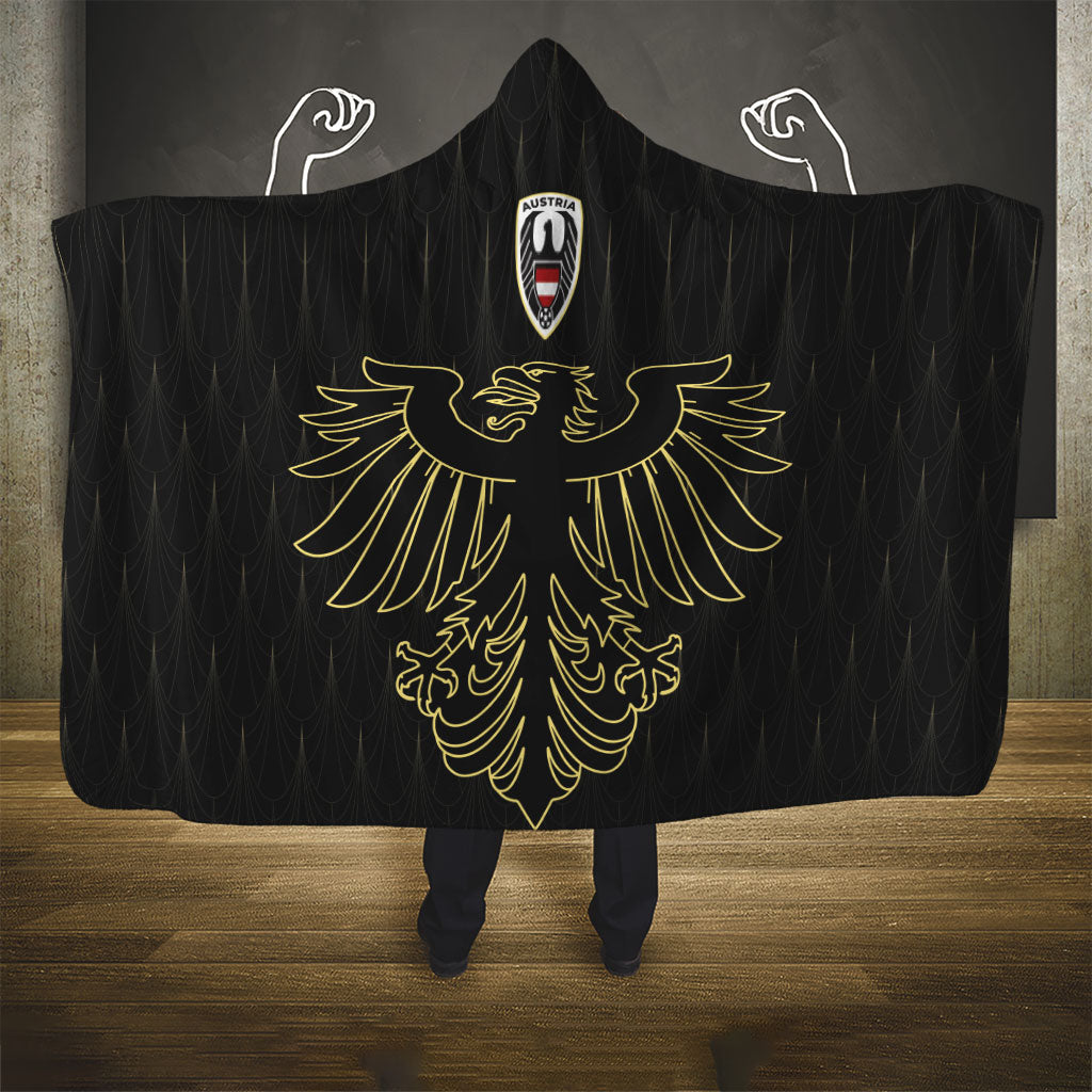 World Football 2026 Austria Hooded Blanket Austrian Eagles Black Glory