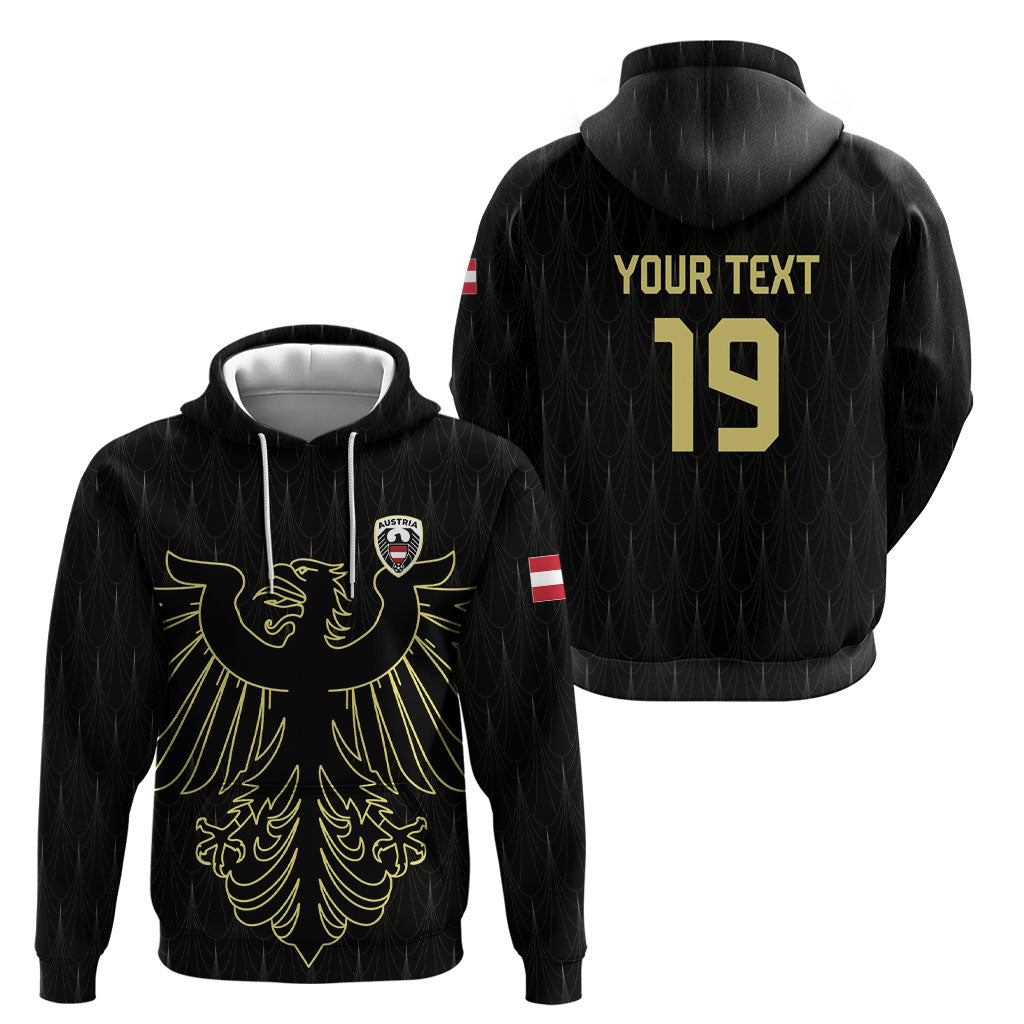 Custom World Football 2026 Austria Hoodie Austrian Eagles Black Glory