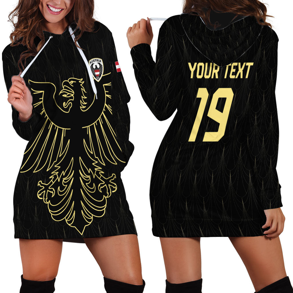 Custom World Football 2026 Austria Hoodie Dress Austrian Eagles Black Glory