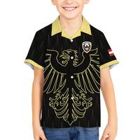 Custom World Football 2026 Austria Kid Hawaiian Shirt Austrian Eagles Black Glory
