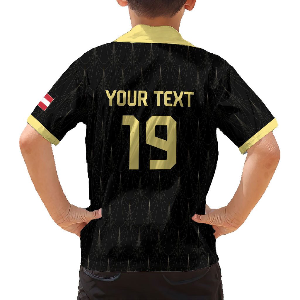 Custom World Football 2026 Austria Kid Hawaiian Shirt Austrian Eagles Black Glory