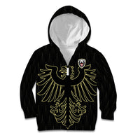 Custom World Football 2026 Austria Kid Hoodie Austrian Eagles Black Glory