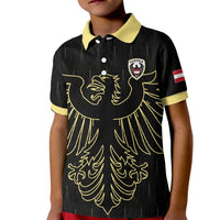 Custom World Football 2026 Austria Kid Polo Shirt Austrian Eagles Black Glory