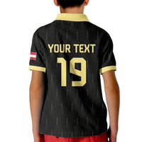 Custom World Football 2026 Austria Kid Polo Shirt Austrian Eagles Black Glory