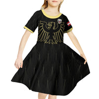 Custom World Football 2026 Austria Kid Short Sleeve Dress Austrian Eagles Black Glory