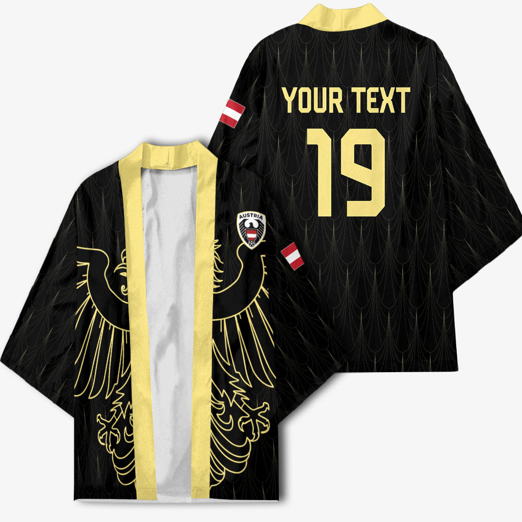 Custom World Football 2026 Austria Kimono Austrian Eagles Black Glory