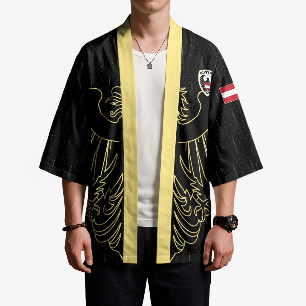 Custom World Football 2026 Austria Kimono Austrian Eagles Black Glory