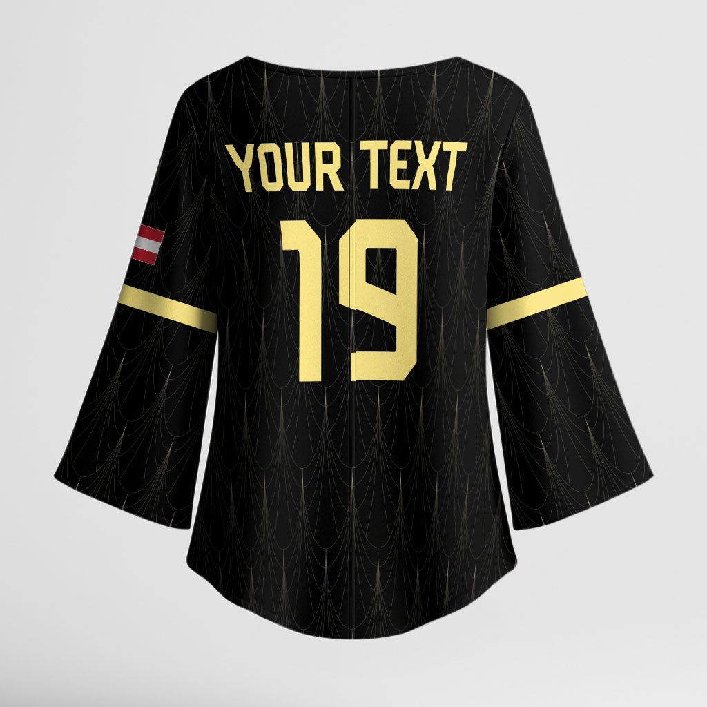 Custom World Football 2026 Austria Kimono Sleeve Blouse Austrian Eagles Black Glory