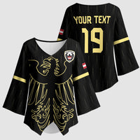 Custom World Football 2026 Austria Kimono Sleeve Blouse Austrian Eagles Black Glory