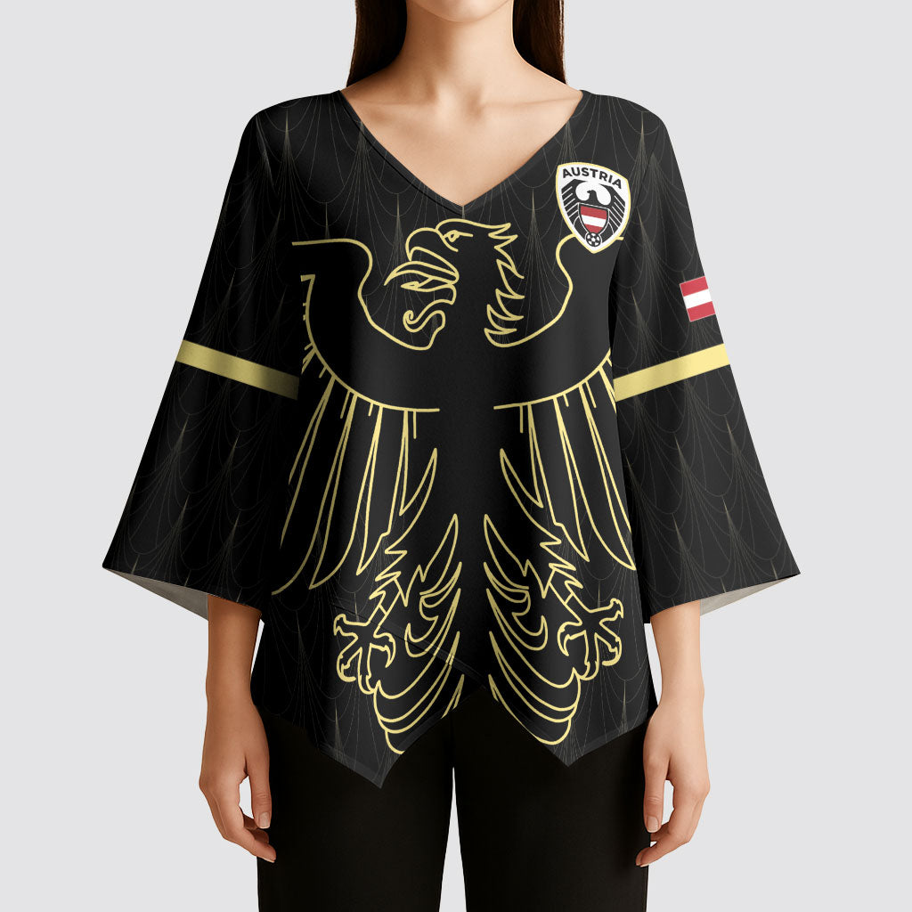 Custom World Football 2026 Austria Kimono Sleeve Blouse Austrian Eagles Black Glory