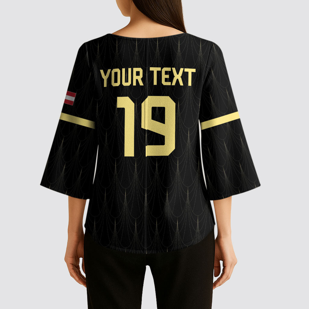Custom World Football 2026 Austria Kimono Sleeve Blouse Austrian Eagles Black Glory