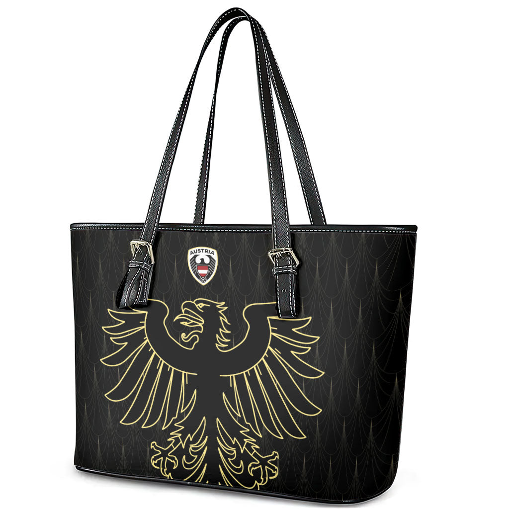 World Football 2026 Austria Leather Tote Bag Austrian Eagles Black Glory
