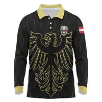 Custom World Football 2026 Austria Long Sleeve Polo Shirt Austrian Eagles Black Glory